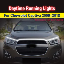 Car Flashing 1pcs DRL For Chevrolet Captiva 2006-2018 LED DRL Daytime Running Lights Daylight Fog light Waterproof Light Strip