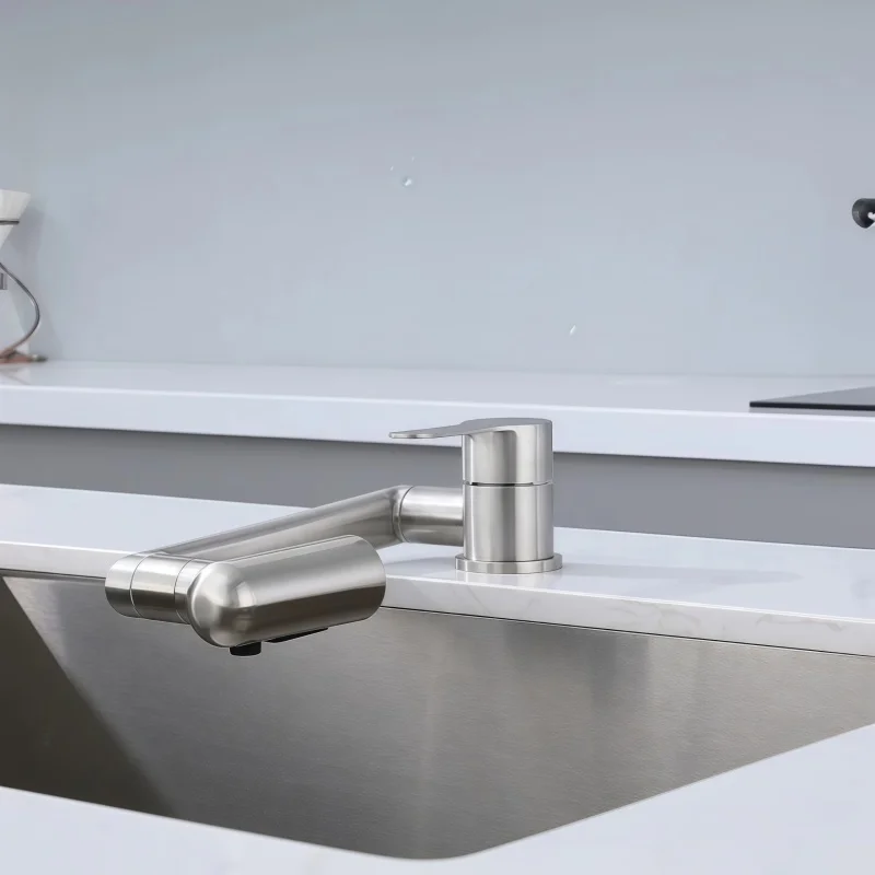 Foldable Faucet Hot and Cold Kitchen Window Hidden Sink Stainless Steel Sink Universal RV Low Profile