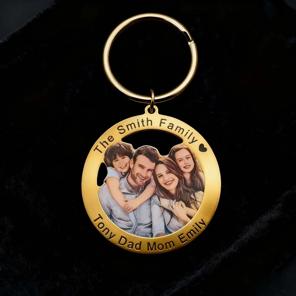 الأسرة زوجين الكلب الحيوانات الأليفة طباعة الطلب صور المفاتيح شخصية مخصصة هدية الكريسماس للنساء الرجال الأم الأب الصلب حلقة رئيسية #5