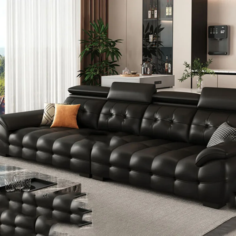 أرائك جلدية للمكتب وغرفة المعيشة مقطعية حديثة مقعد الحب صالة فناء خارجي أريكة أرضية أثاث جناح صالة Divano