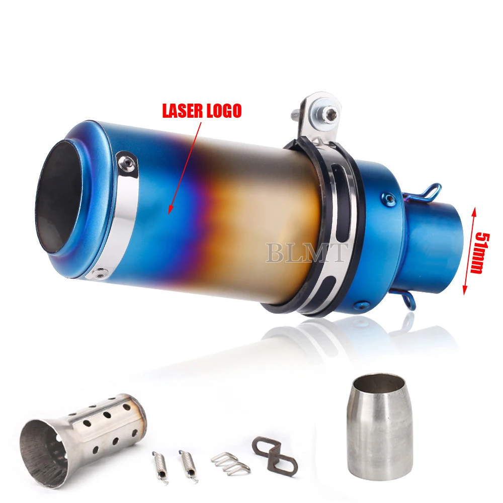 Universal 51/60mm motorcycle sc exhaust inox muffler carbon fiber exhaust with DB Killer for z900 R3 R25 MT07 MT09 R1 Z400 Z650 image 3
