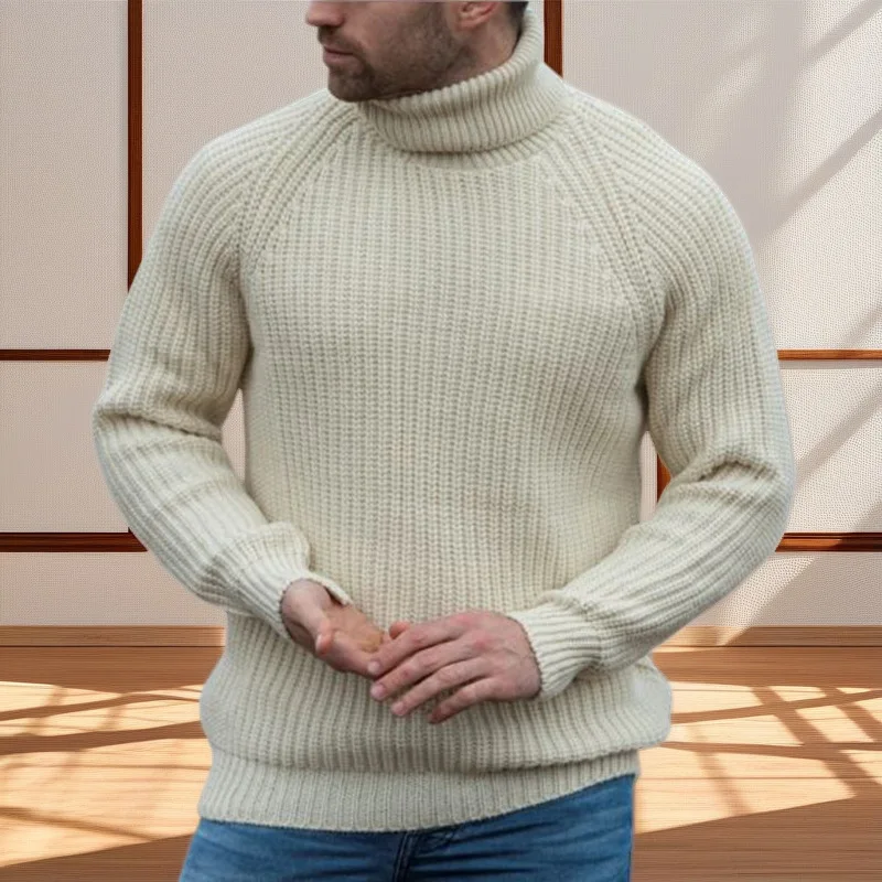 

New European and American men's clothing autumn and winter high-necked sweaters and loose long-sleeved pullovers