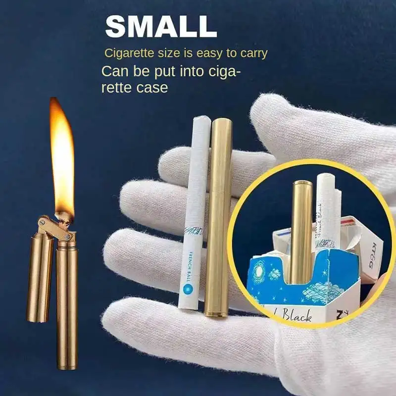 

Kerosene Torch Lighter Can Be Loaded Into Cigarette Box Nunchaku Cylindrical Decompression Grinding Wheel Lighter Mini Stick