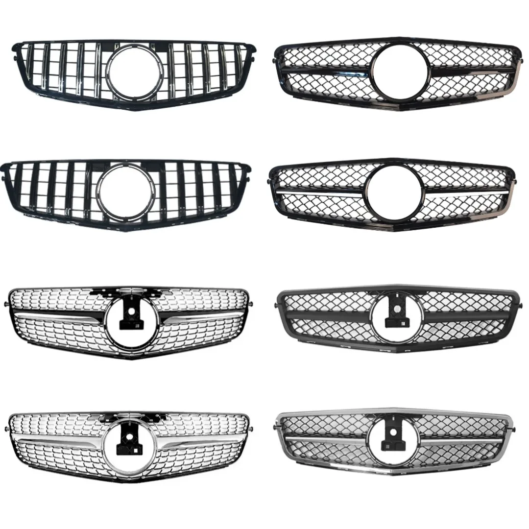 Front Bumper Grille Grill Tuning Accessories For Mercedes Benz C Class W204 2007-2014 C180 C200 C250 C300 AMG GT Diamond Style view 5