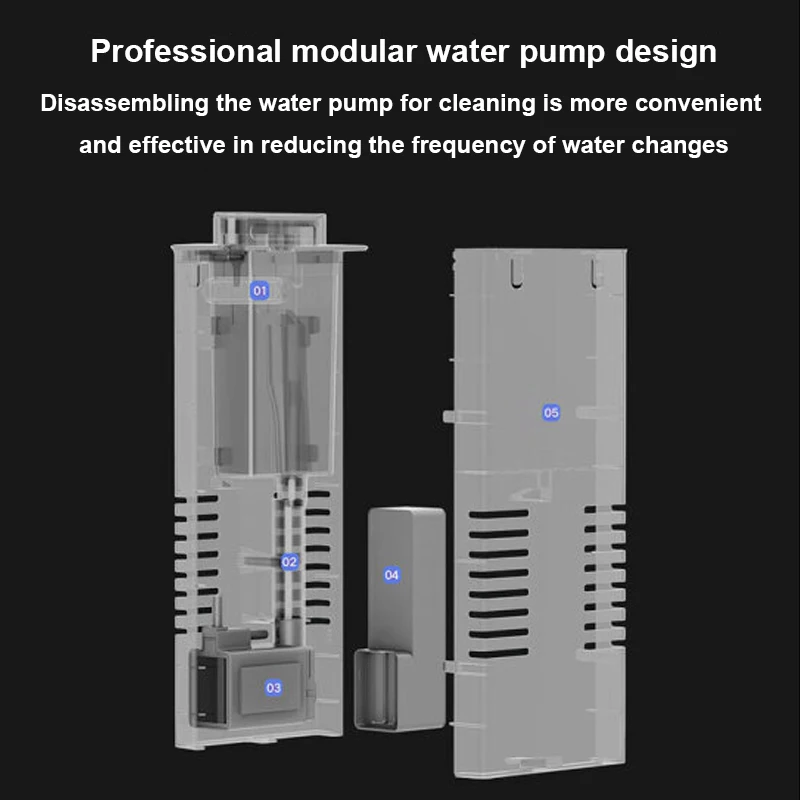 مضخة مياه لخزان الأسماك من Xiaomi بنقرة واحدة، مضخة مياه لتعديل التروس الذكية منخفضة الضوضاء مناسبة لخزان الأسماك الذكي Mijia