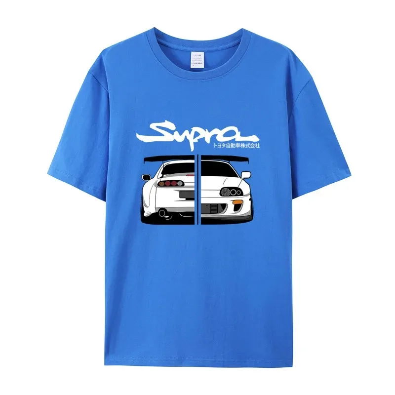 Initials Supra T-shirt Men and Women JDM Manga Printed Shirt Comfortable Breathable Short Sleeve Japanese Casual Sports T-shirt