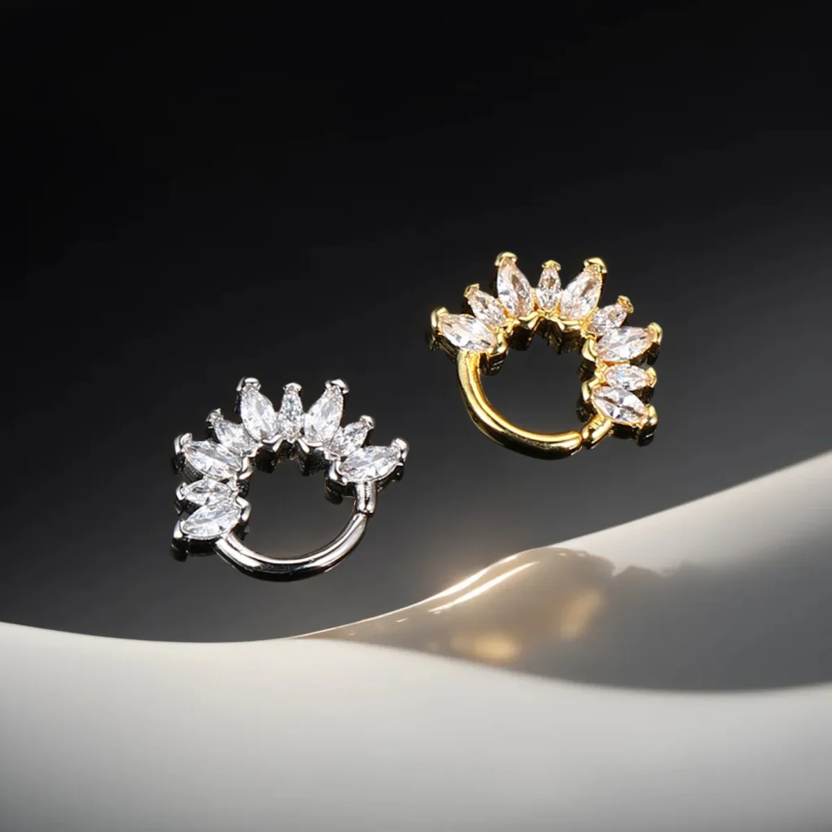 1PC Butterfly Ear Piercing Dainty Iced Out CZ Hoop Earrings for Women  Cartilage Helix Daith Conch Tragus Stud Piercing Jewelry