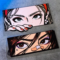 Eye Car Anime Beautiful Girl Window Stickers Motorcycle Body Trolley Case Waterproof Reflective Car Exterior Stickers Decoration