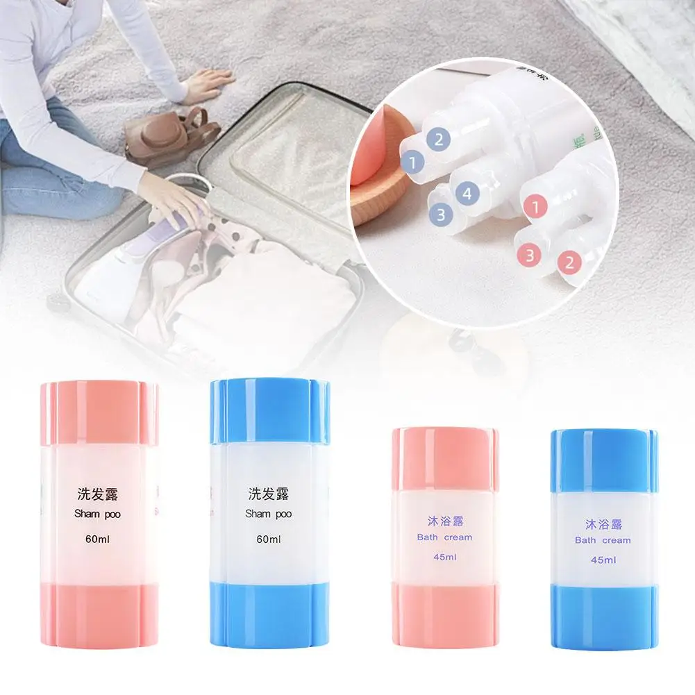 45ml/60ml 3 In 1 Reusable Travel Bottle Organized Leak Proof Soap Dispenser Dispensing Containers For Shampoo Lotion Soap T9b5