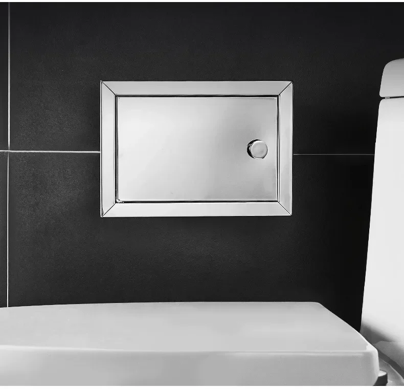Recessed Matte Black Recessed Toilet Paper Roll Holder, Stainless Steel Tissue Paper Holder Storage Box for Bathroom, Kitchen