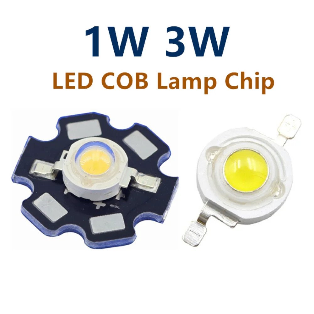 10Pcs LED COB Lamp Chip 1W 3W 3.2-3.6V Input 100-220LM Mini LED Bulb Diode SMD For DIY LED Downlight With 20mm Star PCB