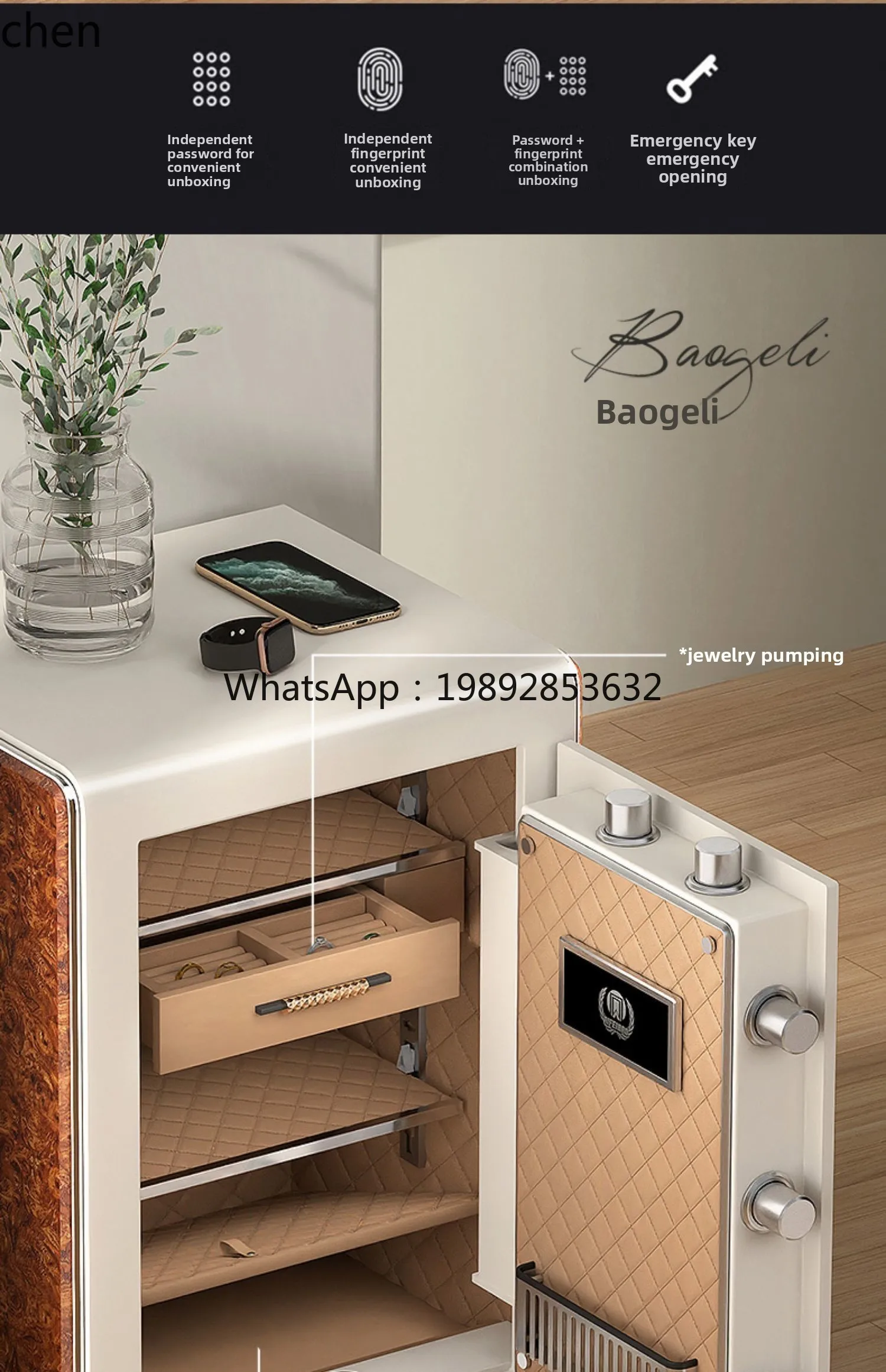 

anti-theft safe, fingerprint password, smart safe, all-steel wall entry home decoration accessories