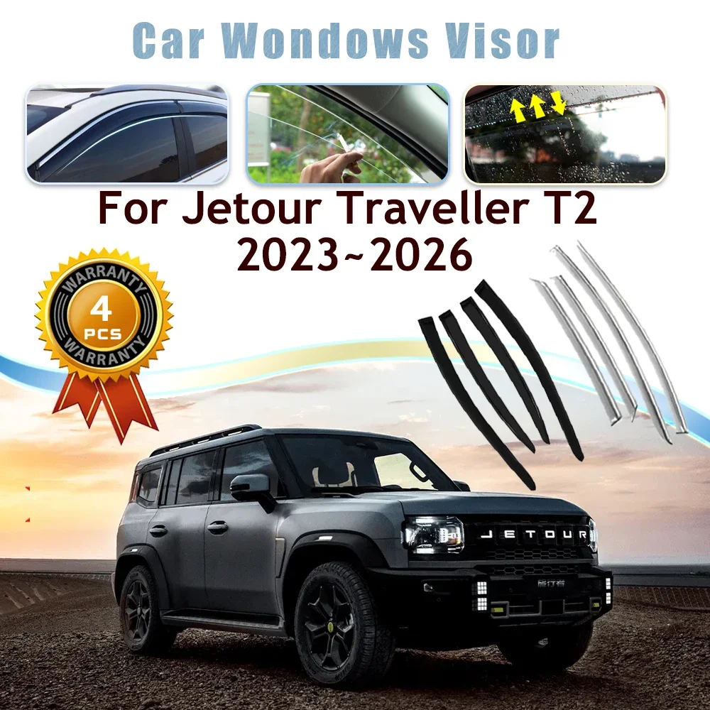 

Car Window Visors For Chery Jetour Traveller T2 2023 2024 2025 2026 Waterproof Rain Guard Deflector Windshield Trims Accessories