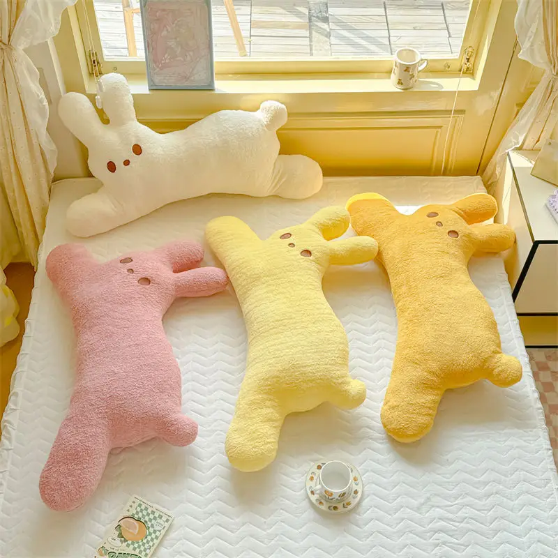 Cute Rabbit Long Pillow for Sleeping Bedroom Bed Decoration Girls Rest Embrace Cushion Leg Clip Tool Sofa Chair Bedhead Backrest