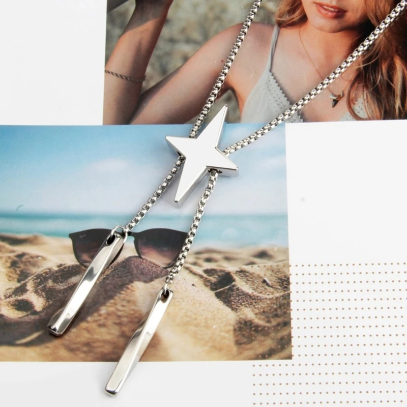 Star Bolo Tie Hanger Coole ketting Influencers Dezelfde ketting Coole chokers met blingbling ster Lariat