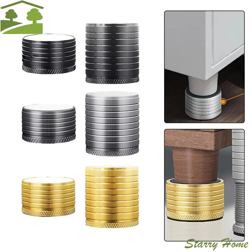 

Adjustable Height Furniture Leg Booster Pad Leveling Non-Slip Bed Table Legs Raised Base Risers Sturdy Height Increaser Bed