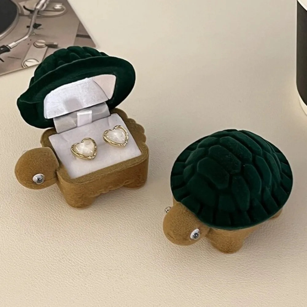 

Портативный бархатный креативный чехол для колец, черепаха, лебедь, коробка для демонстрации колец, серьги с цветком русалки, чехол для безделушек, подарочная коробка