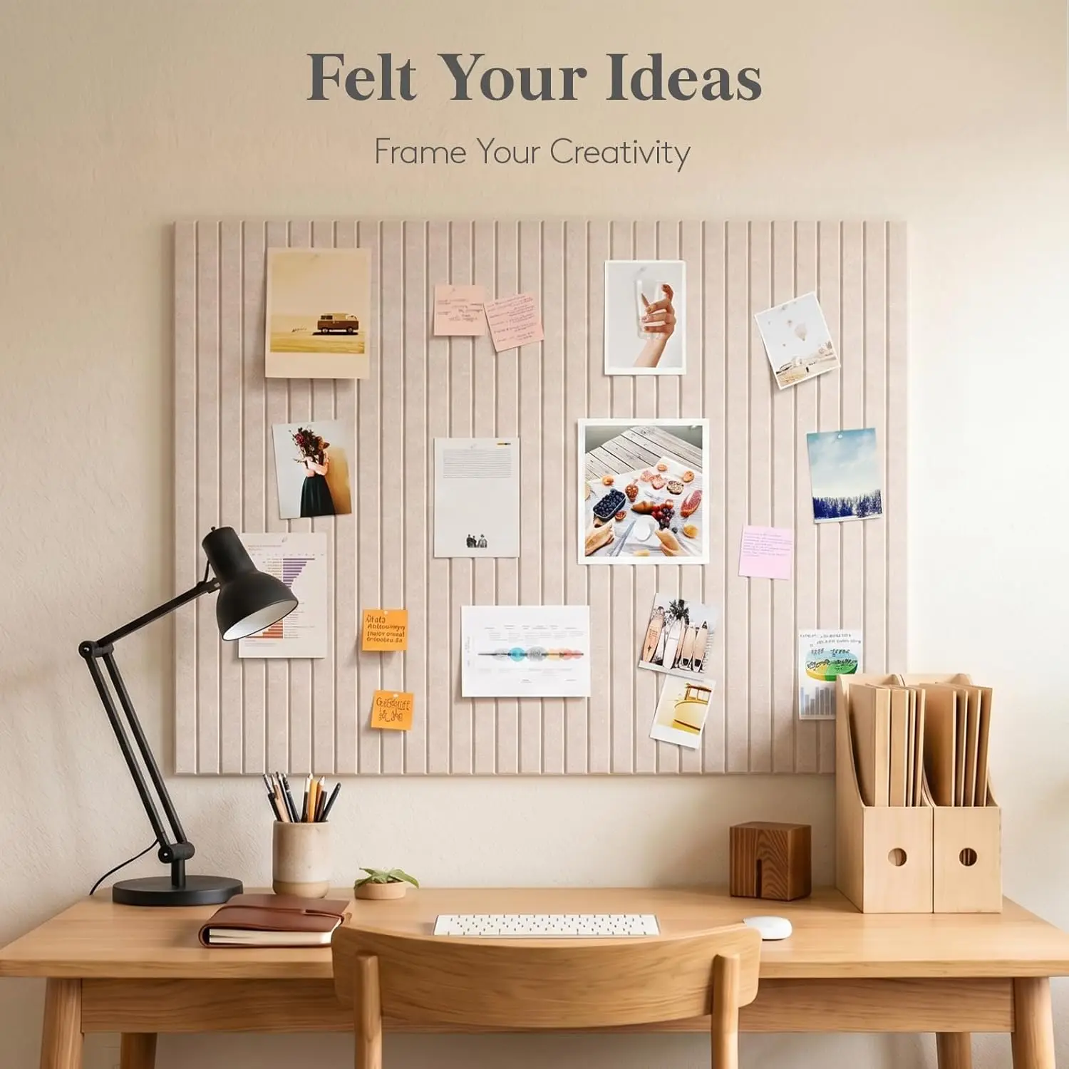 6 PCS Felt Wall Tiles Cork Bulletin Boards for Office Home Classroom Decor Felt Notice Boards Eco-Friendly Pin-Up Pins Included