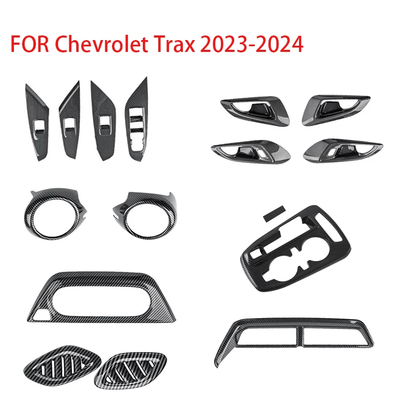 

For Chevrolet Trax 2024+interior Accessories ABS blackCar Air Condition Outlet Console Gear Shift Head Window Lift Trim Panel