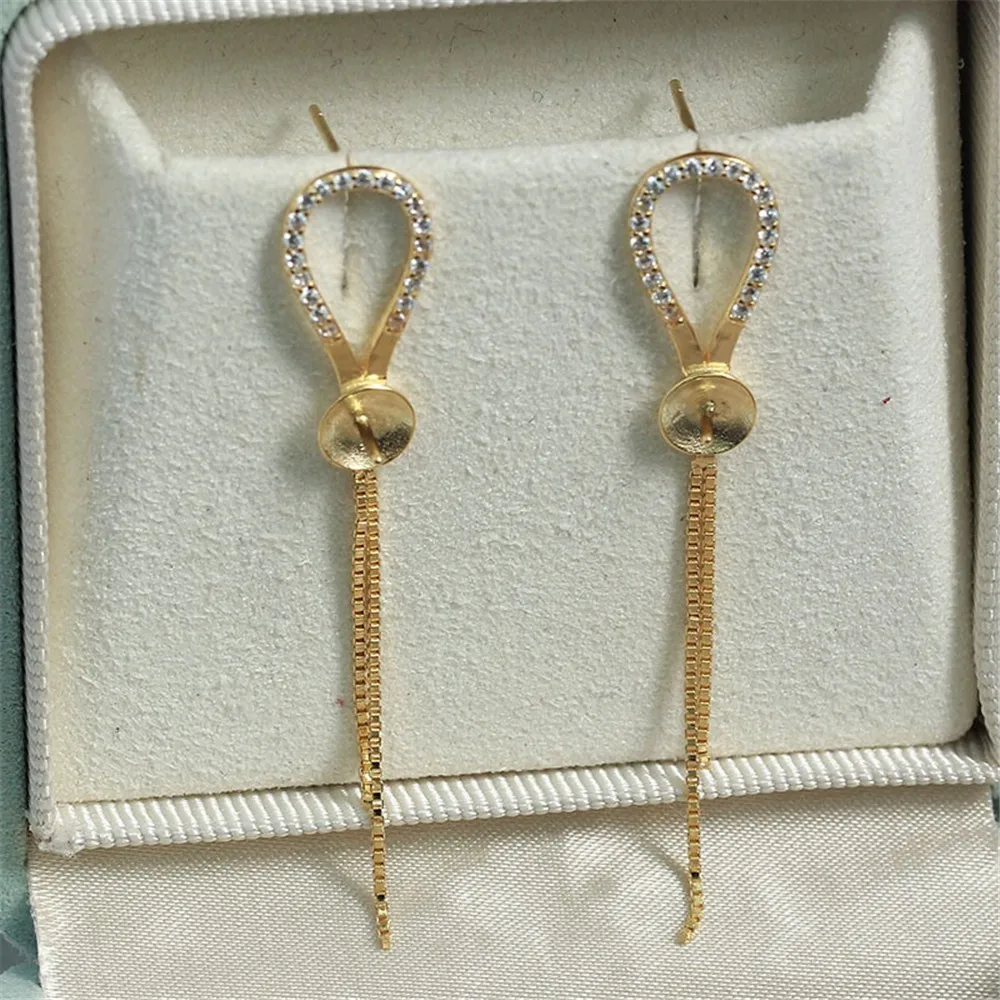 S925 Sterling Silver Pearl Earring Settings DIY Jewelry Making Supplies Blank Earring Posts for Handcrafted Accessories No Pearl