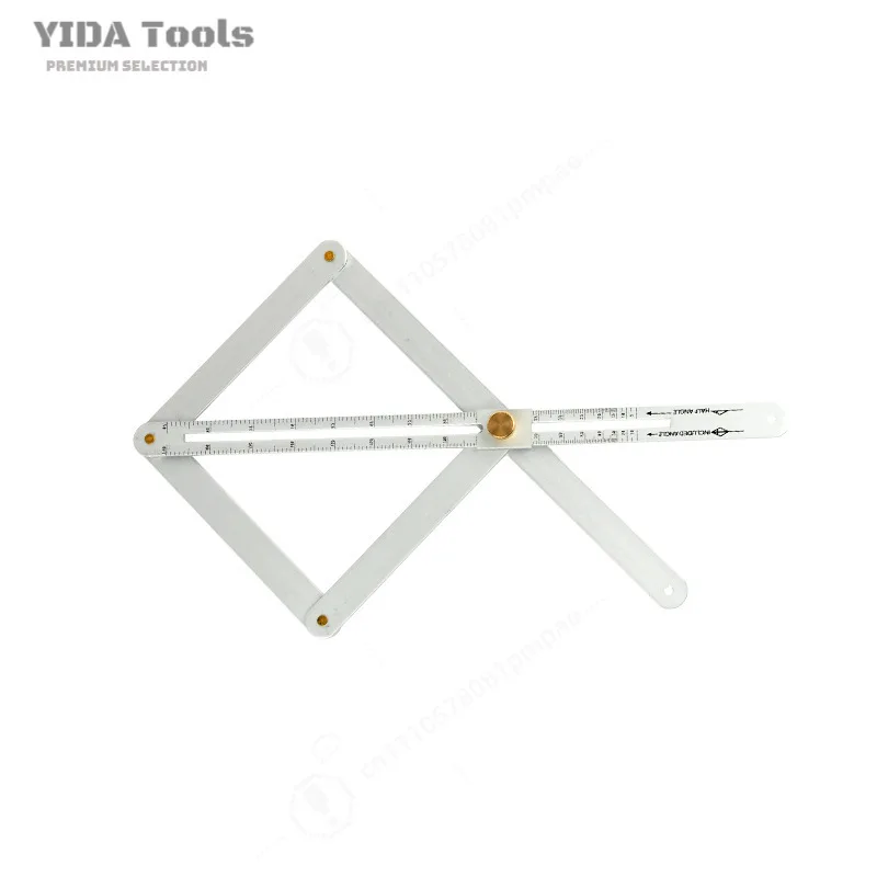 Multifunctional Ceiling Diagonal Angle Ruler Woodworking Inside Outside Corner Measuring Trim Cutting Gauge