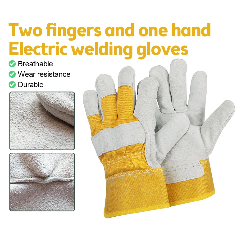 Work Gloves Sheepskin Leather Workers Work Welding Safety Protection Garden Sports Motorcycle Driver Wear-resistant Gloves