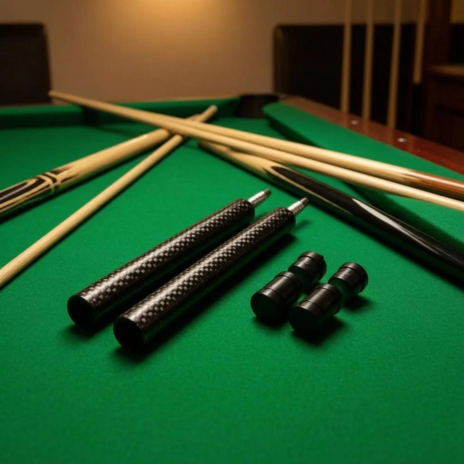 

Twill Tressage Billiard Cue Extender Lightweight Glossy Tube Sports Accessory Secure Connector Sleeves for Cue Adjustment