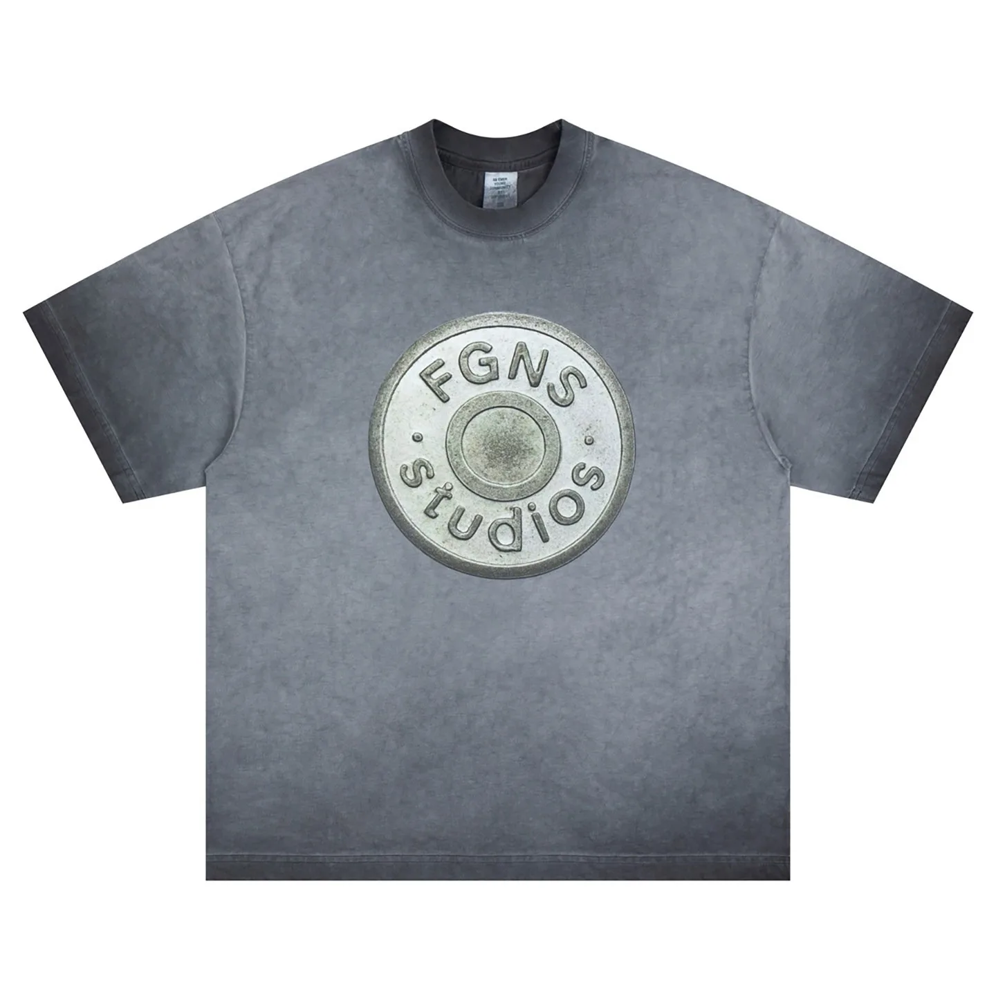 Summer New Original Washed Used Round Logo Printed Short Sleeved T-shirt for Men and Women Loose and Versatile Top