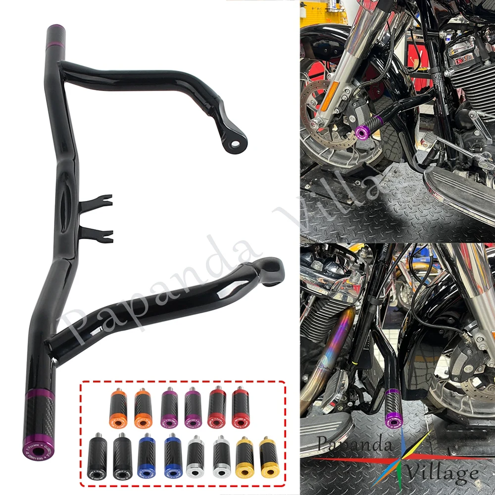 

Motorcycle Sliders Crash Bar Guard For Harley Electra Street Road Glide Road King FLRT Engine Crash Bars Slider Bumper Protector