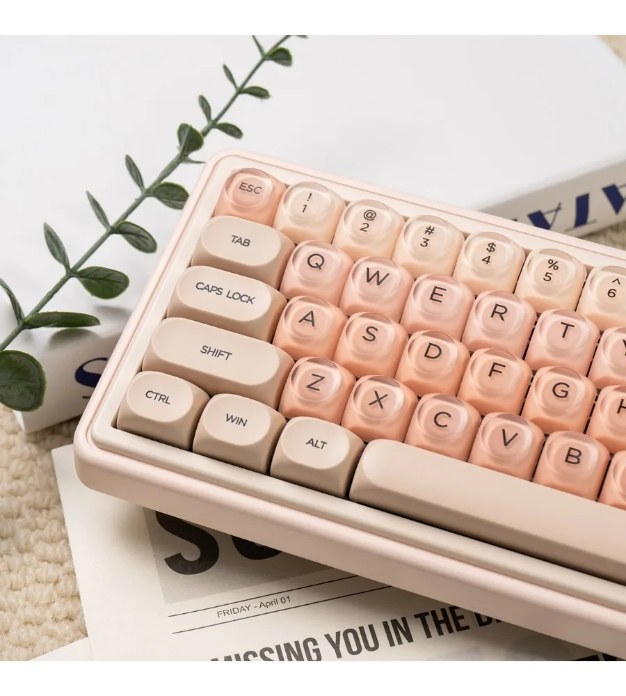 HOA lipstick/liquid foundation theme mechanical keyboard keycaps sublimation PBT+PC female cutie ur 65/alice