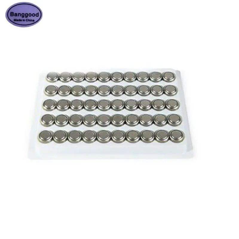 Banggood بطارية خلية زر قلوي القابل للتصرف ، مشاهدة اللعب عن بعد ، 50 قطعة ، AG13 ، LR44 ، L1154 ، 357 ، SR44 ، S76E ، SP76 ، SG13 ، V303 ، 1.55 فولت
