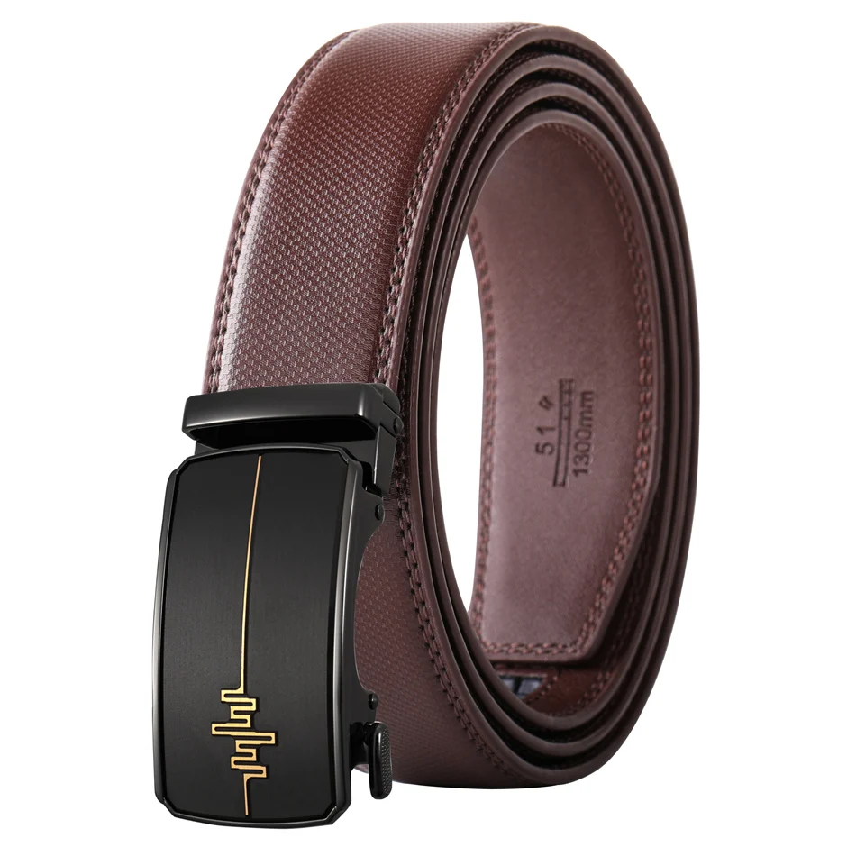 2025 جديد مصمم التلقائي مشبك جلد البقر الرجال حزام العلامة التجارية الشهيرة الذكور حزام فاخر أحزمة سوداء للرجال 3.5 سنتيمتر عرض B547 #4