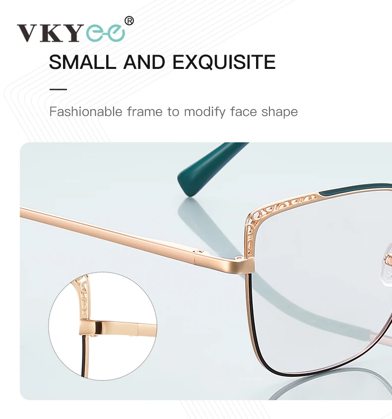 VICKY New Large Frame Reading Glasses for Women Fashionable Design Anti-blue Light Customizable Prescription Glasses 3114