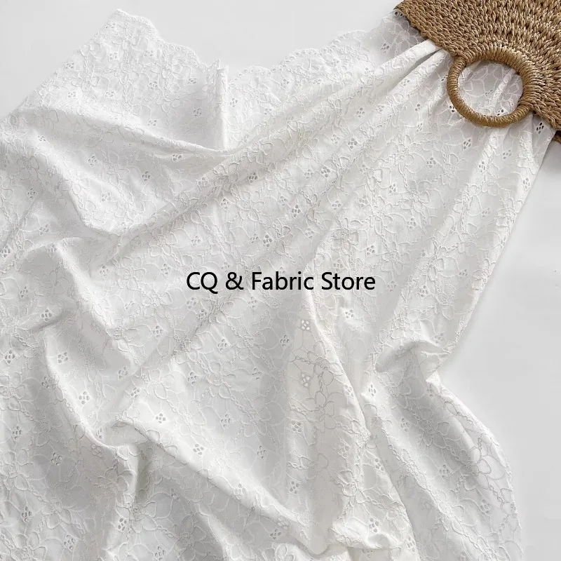 Fiori ricamati Tessuto di puro cotone per abbigliamento da donna e per bambini Accessori per cucire tende tovaglie fai da te