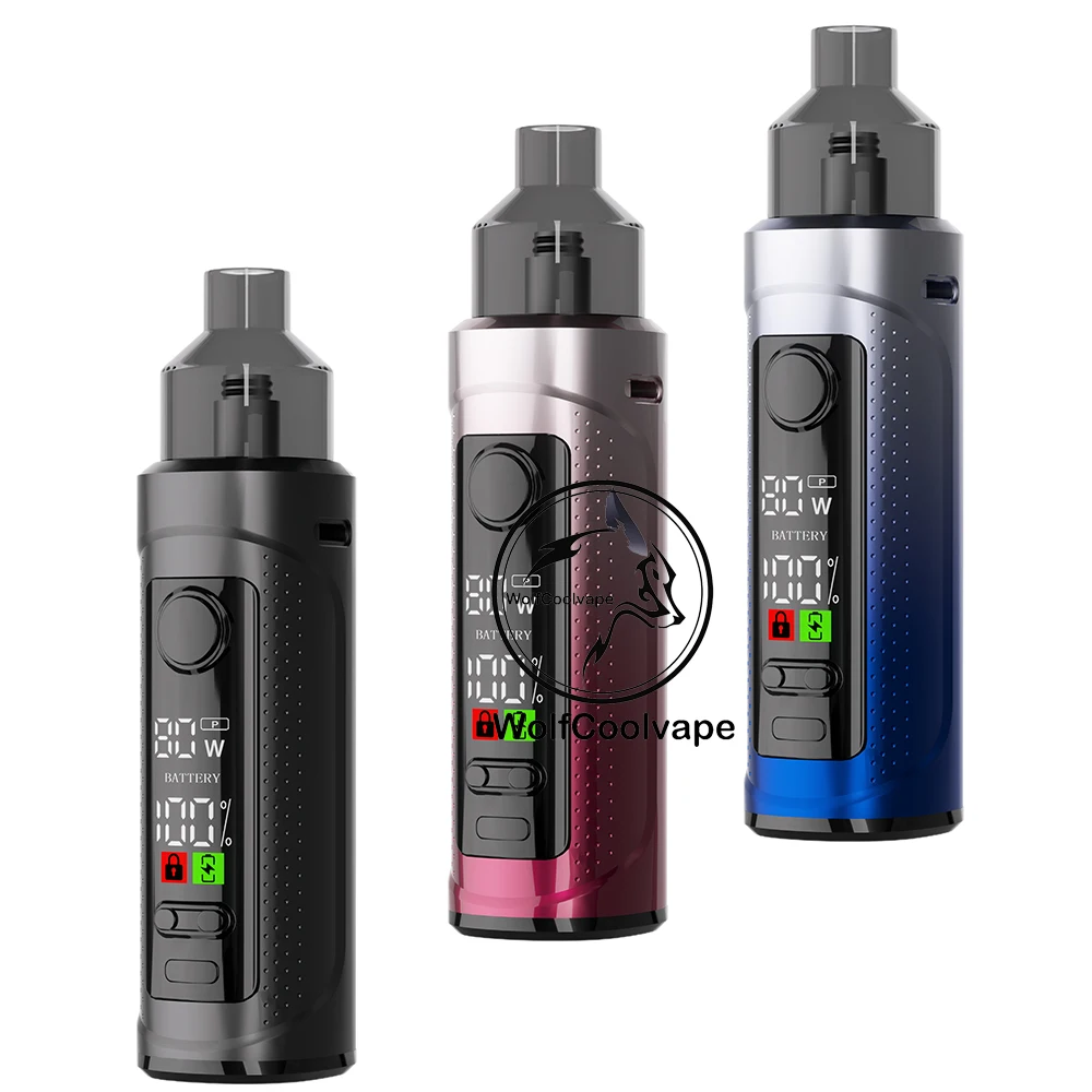 

Комплект модов Wolfcoolvape Vape Kits, Vape Mods и Box Mods 5-80 Вт 0,3 Ом 1800 мАч 2 мл Box Mods