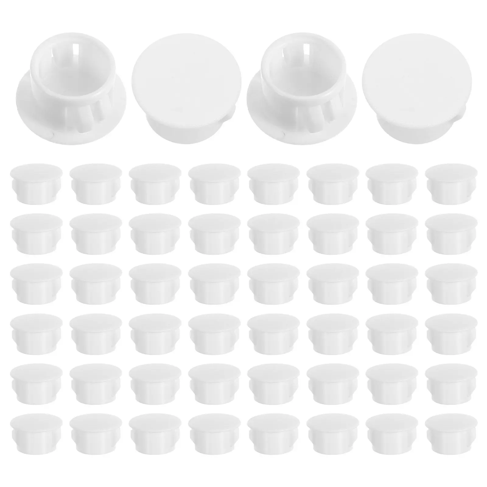100Pcs Round Plastic Hole Caps Snap-in Decorative Screw Hole Covers for Cabinet Furniture End Caps White Screw Snap Covers