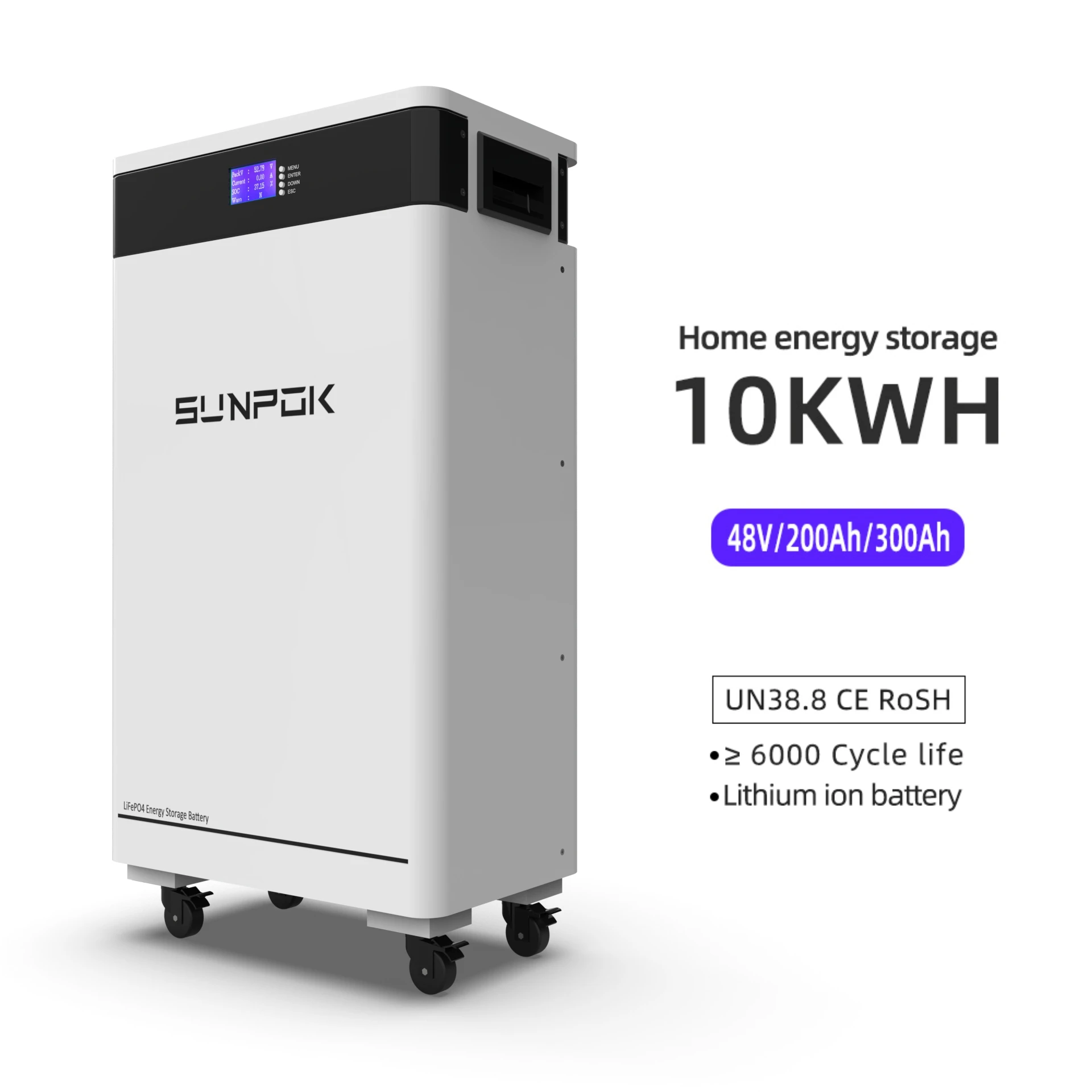 

Lifepo4 Lithium Ion Battery Pack Phosphate Battery System Lithium Iron Solar Off Grid 15kwh Grade a 48V 300ah Floor Type Sea