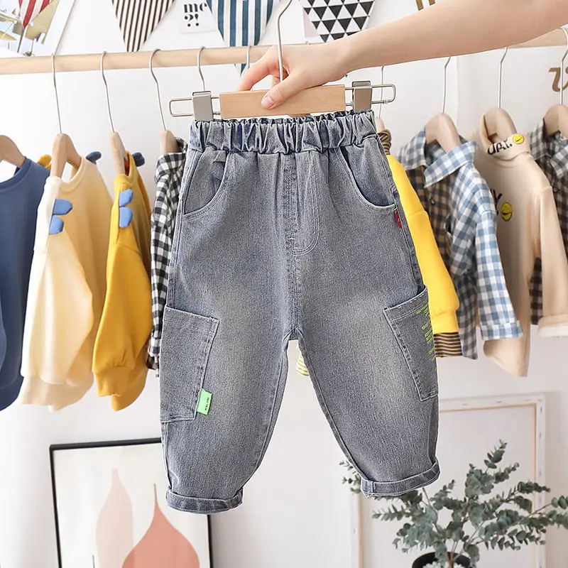 2022 Children\'S Clothing New Children Pants Boys girls denim jeans Holes Jeans Spring And Autumn Cotton Baby Kids Children Pants