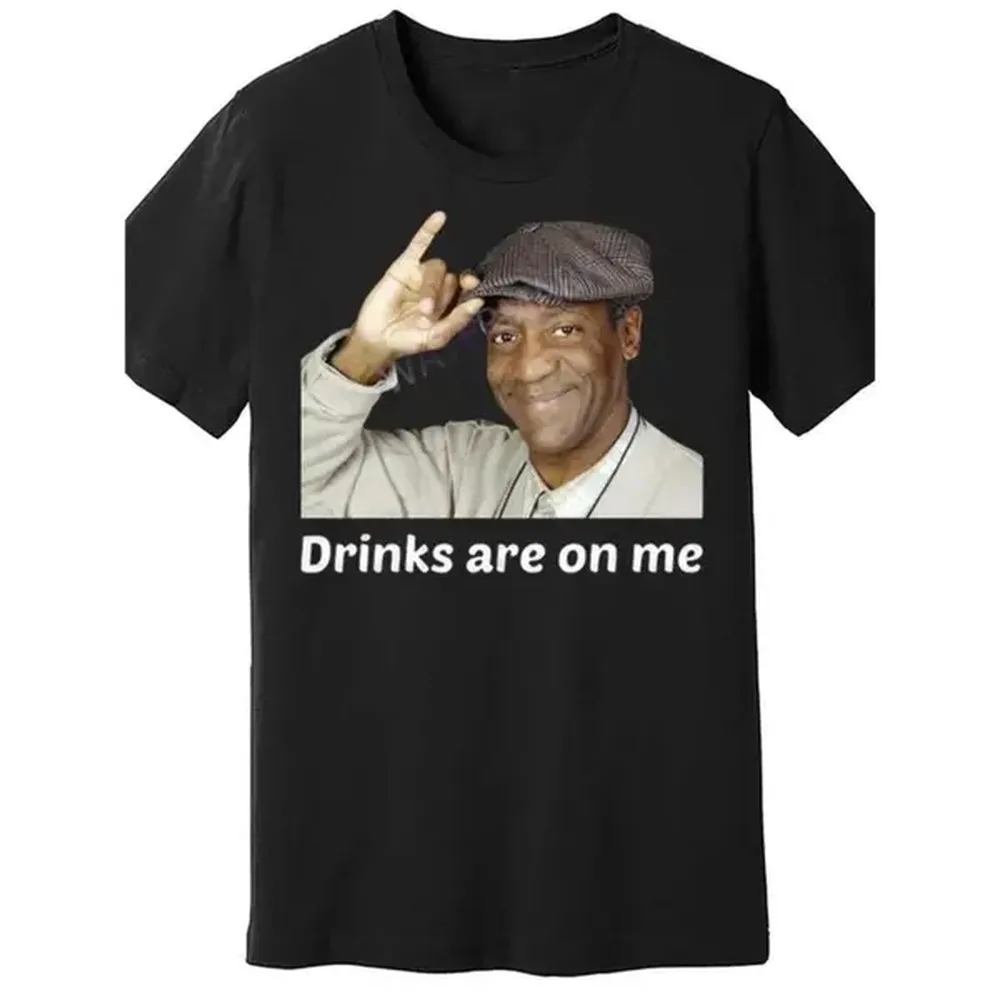 Viet Hands Bill Cosby Drinks are On Me TShirts 874552 funny Men'S Short Sleeve T-shirt black