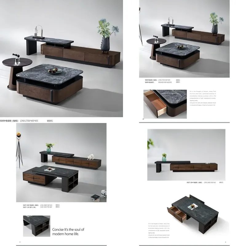 Tv Stand and Coffee Table Set Modern Black