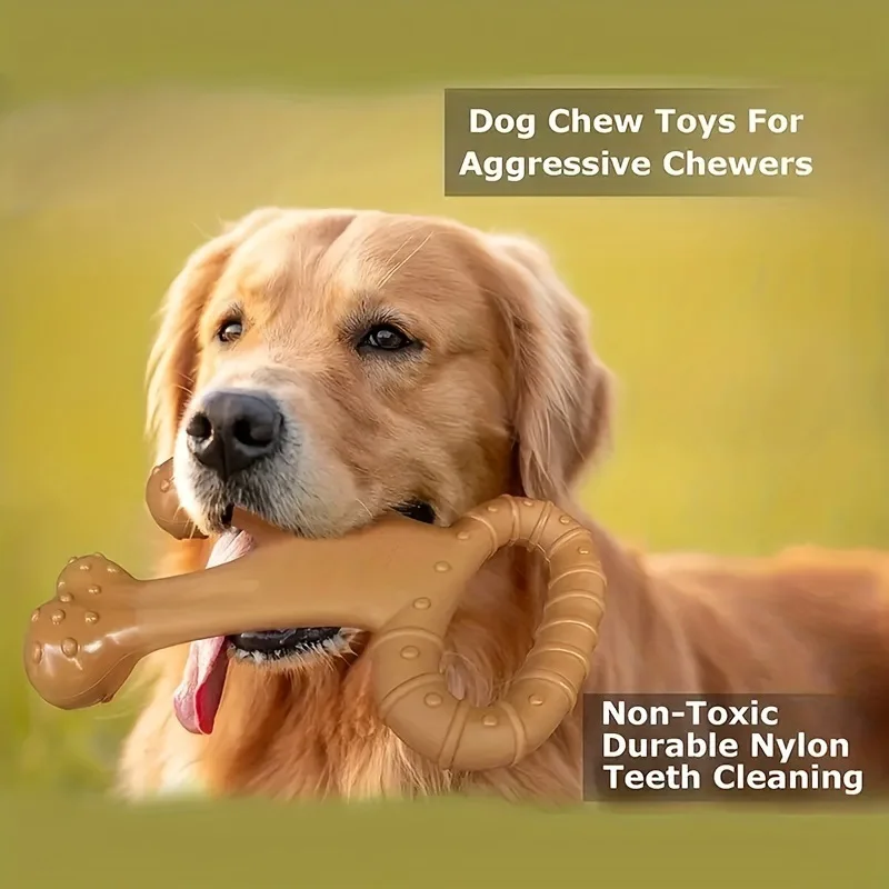 

Popular Dog Interactive Toy Pet Chewing Dog Bite Simulation Nylon Toy Grinding Teeth Dogs Bone Ring Toys Products Supplies