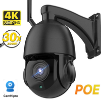 SONY Sensor 8MP 4K WIFI PoE PTZ IP Camera Outdoor Human AI Auto Tracking 30x Zoom Onvif P2P Audio Security Camera Camhipro APP