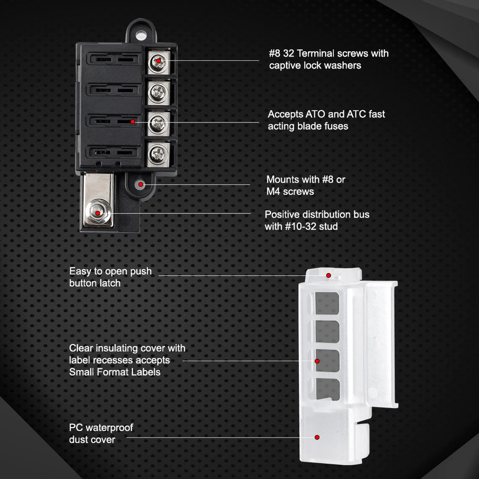 4/8 Way Car Truck Circuit Fuse Box Car Fuse Accessory 12V 24V Circuit Breaker Blade Fuses Circuit Standard ATO