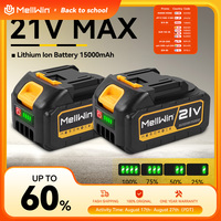 MELLWIN Rechargeable Lithium Battery 15000mAh Battery 18V-21V Capacity Indicator Pin Electric Drill Power Tool