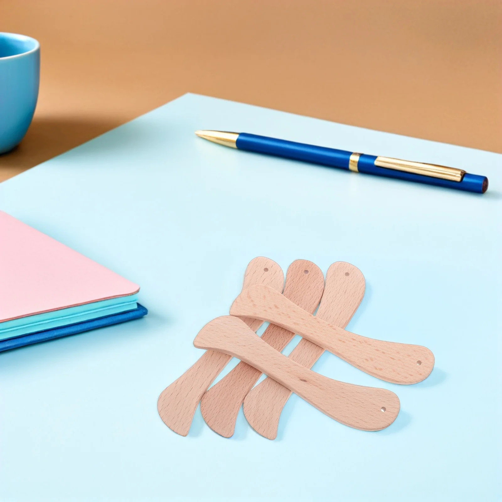 5Pcs Wooden Paper Creaser Tool for Precise Folding Bookbinding and Origami Craft Projects with Smooth Edge Comfortable Grip