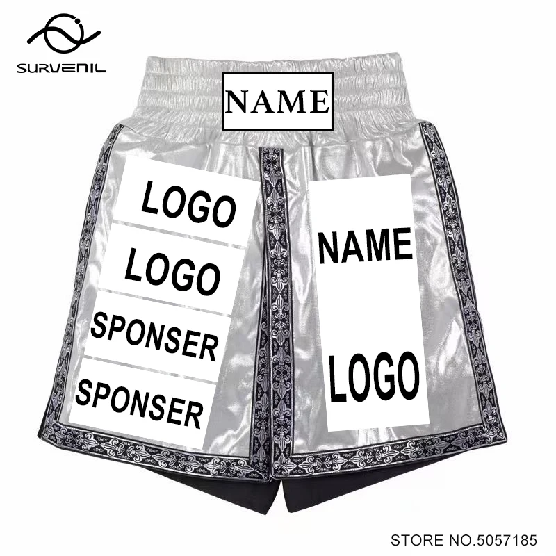 Muay Thai Shorts Custom Logo Boxing Pants Men Women Kids Training Competition Martial Arts MMA Fighting Trunks Kickboxing Shorts