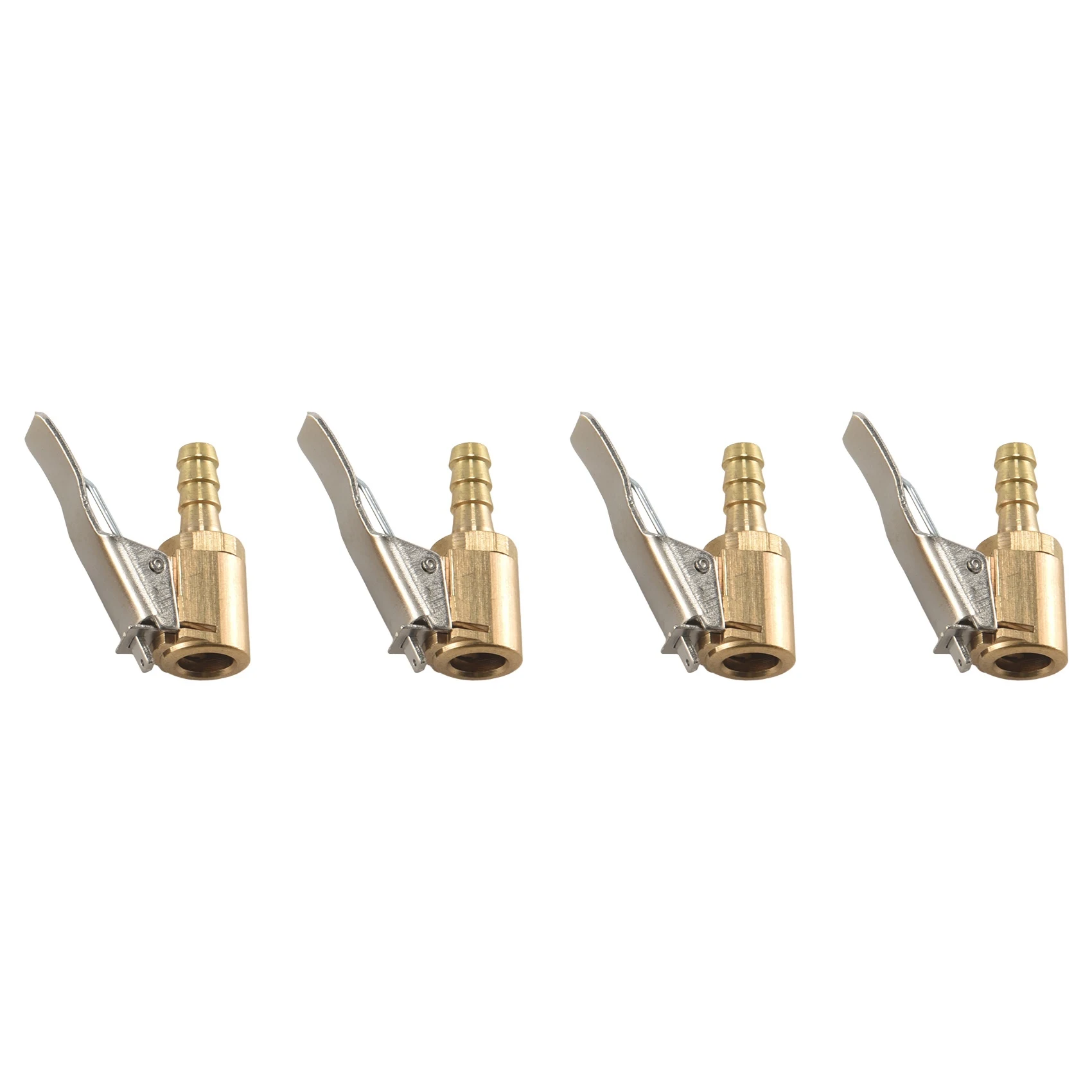 4Pc 6Mm Auto Air Pump Chuck Clip Car Truck Tyre Tire Inflator Valve Connector Car Open Brass Stem