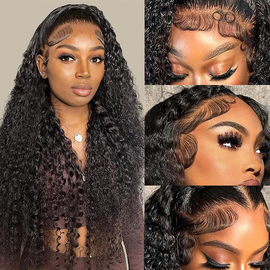 Human Hair Lace Front Wig Cheap Deep Wave Bling Human Hair Wigs Natural Color Curly Human Hair Lace Frontal Wigs