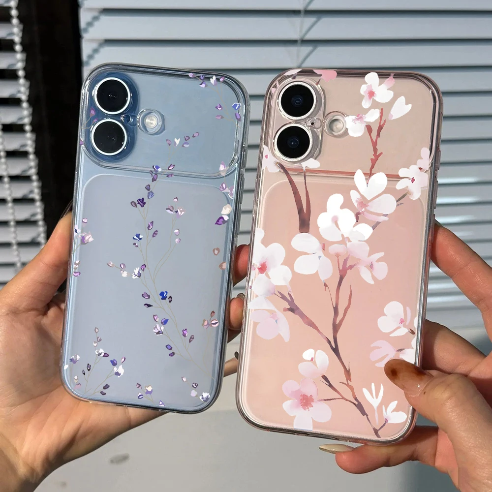 

Clear Floral Flower Print Simple Phone Case for Oppo A6X A5 A3 A60 A79 A98 A78 A58 A38 A18 A57 A76 A17 A74 A94 A36 A55 Pro 4G 5G