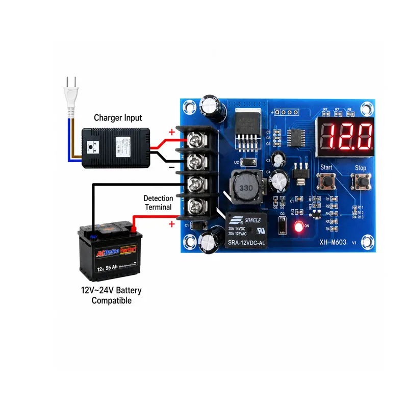 XH-M609 DC 12V-36V Charger Module Voltage OverDischarge Battery Protection Precise Undervoltage Board M209